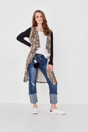 AW20 Low Unit Price Fashion Knitting Print fabric Ladies Blouse