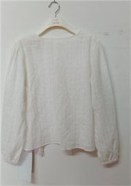 Comfortable Long Sleeve White Tops for Women With Tassel String