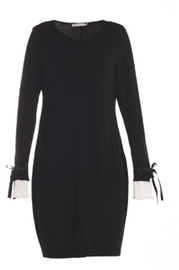 Women'S Long Sleeve Winter Dresses , Slim Fit Dress For Ladies With Bow Tie Cuff