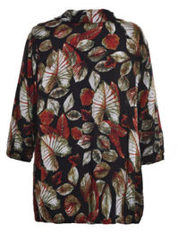 Comfortable Ladies Oversized Blouses , Pretty Womens Printed Blouses Dark Color