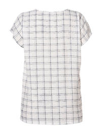 Customized Plus Size Checkered Shirt Stylish Loose Tops In Natural Linen Fabric