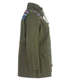 Autumn / Winter Cool Womens Coats Stripe Design With Zipper Decoration