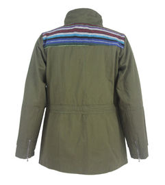 Autumn / Winter Cool Womens Coats Stripe Design With Zipper Decoration